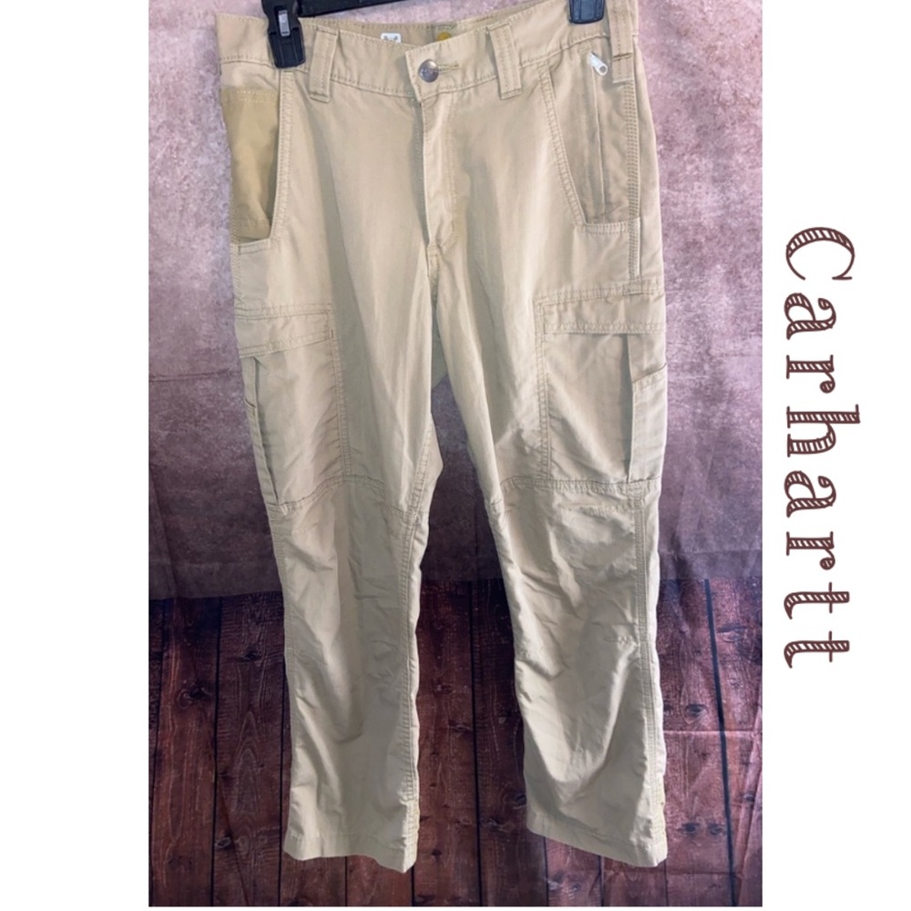 Carhartt Force Extremes Mens Cargo Pants Tan 30”x30”Relaxed Fit Ripstop Straight